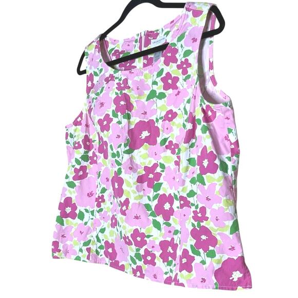 Liz Claiborne Floral Top, Sleeveless Spring Shirt, Vintage, Old Money - Picture 4 of 4